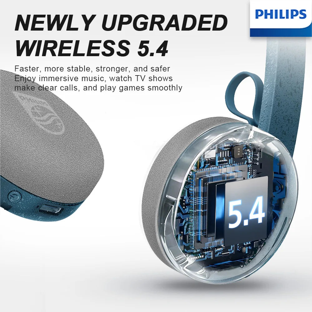 PHILIPS TAH 2000 over-ear wireless Bluetooth headphones feature a retro design  smart noise-cancelling headphones for calls