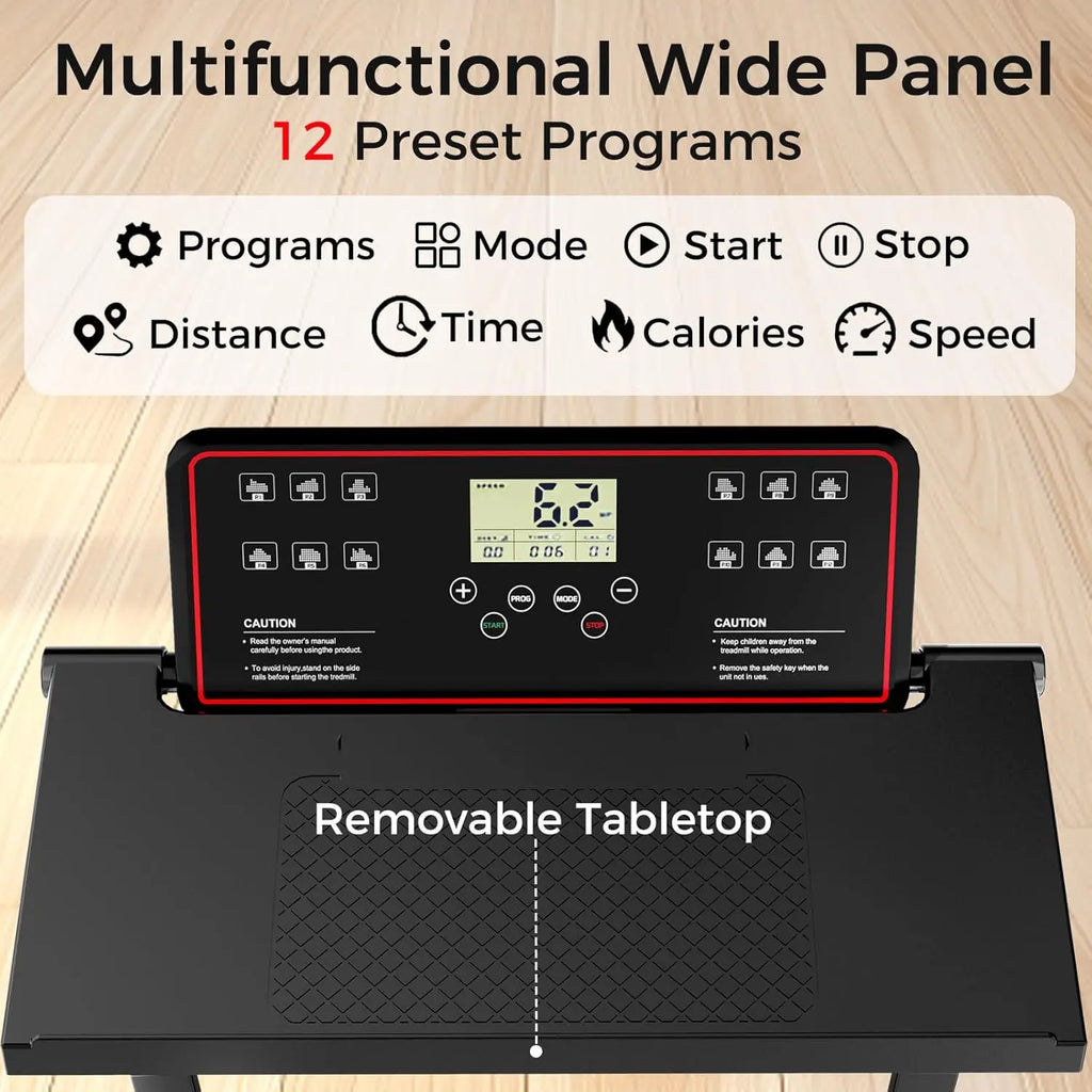 Treadmill with Handles, Treadmills for Small Spaces, 3.0HP Walking Pad Treadmills with Handle Bar & LED Display, Treadmill