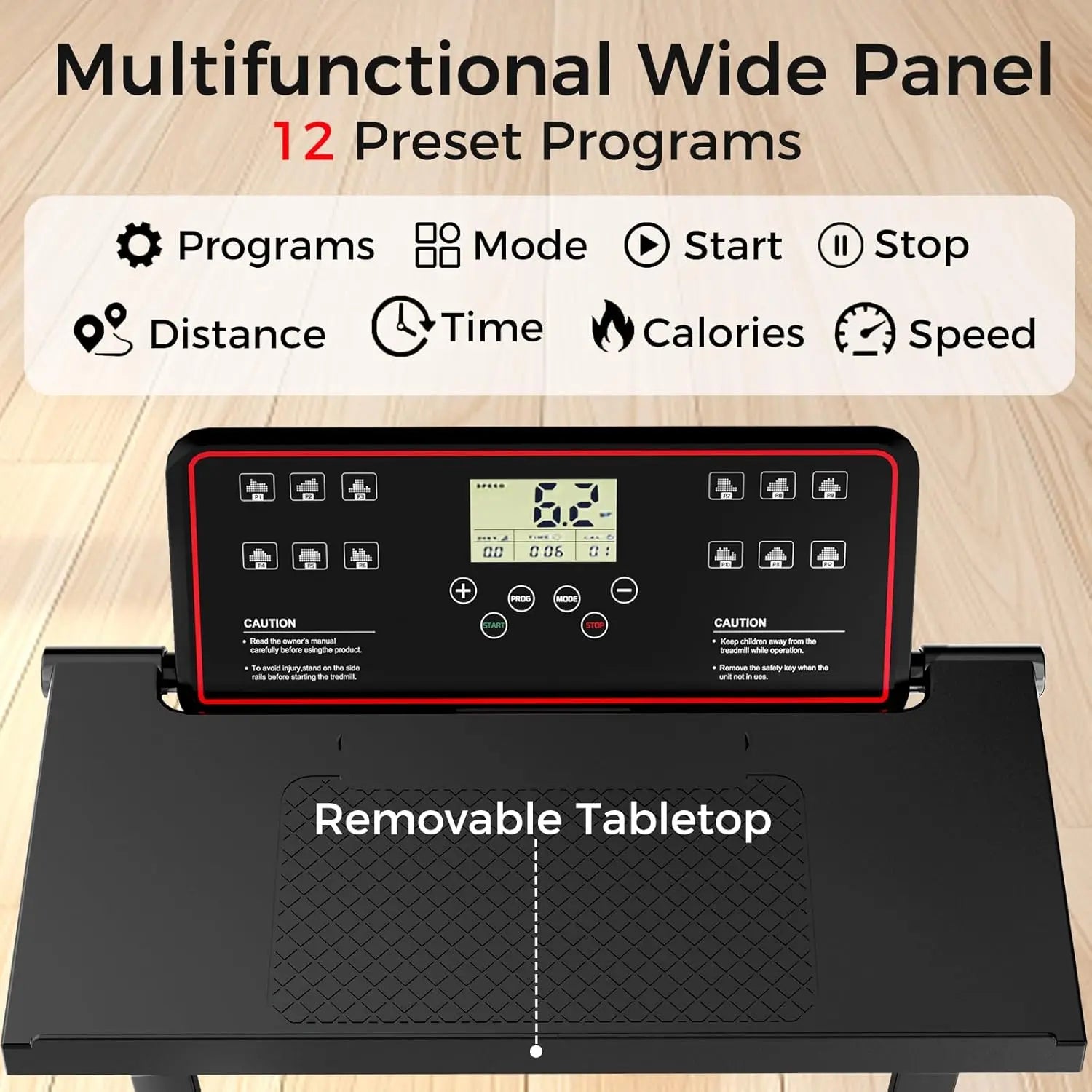 Treadmill with Handles, Treadmills for Small Spaces, 3.0HP Walking Pad Treadmills with Handle Bar & LED Display, Treadmill