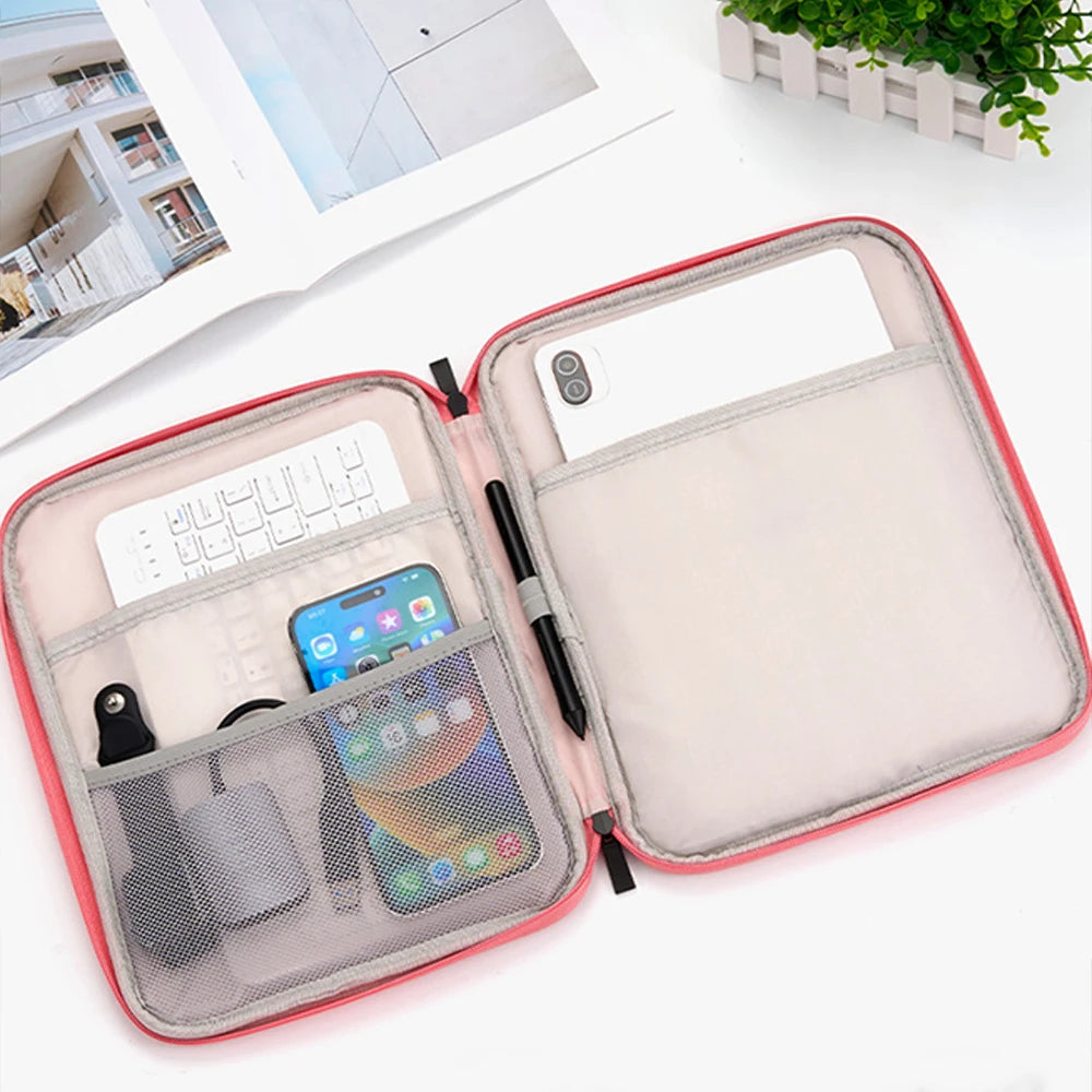 Tablet Sleeve Bags for 10.8-12.9 inch Handbag Case for iPad Samsung Xiaomi Lenovo Cover Shockproof Pouch Multi Pockets Anti-Dust