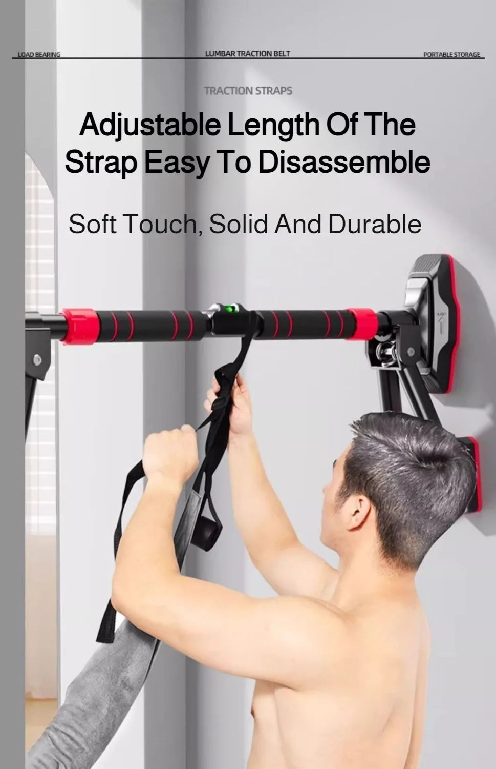 Home Lumbar Traction Belt Horizontal Bar Stretch Lumbar Suspension Belt Auxiliary Disc Protrusion Stretching Soothing Waist Belt