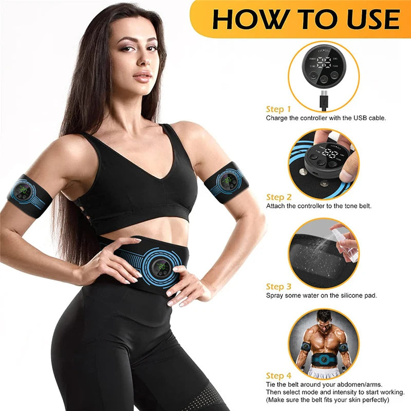 New smart EMS sports waist belt, abdominal muscle patch, home gym fitness equipment, body shaping weight loss belt