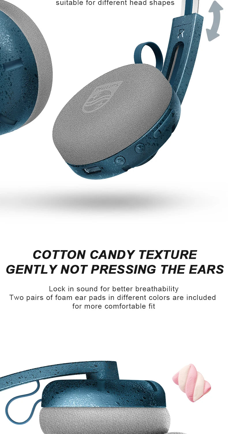 PHILIPS TAH 2000 over-ear wireless Bluetooth headphones feature a retro design  smart noise-cancelling headphones for calls