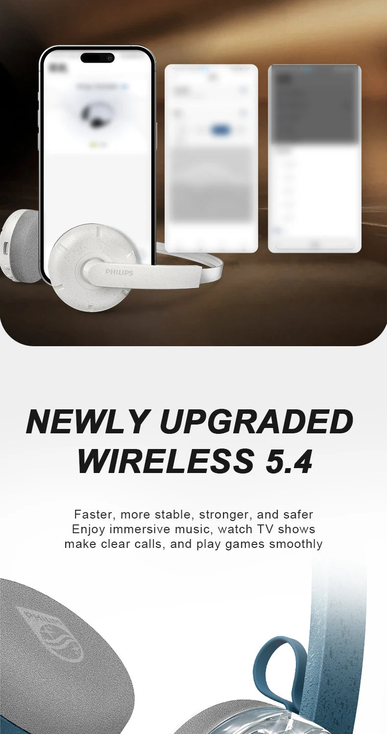 PHILIPS TAH 2000 over-ear wireless Bluetooth headphones feature a retro design  smart noise-cancelling headphones for calls