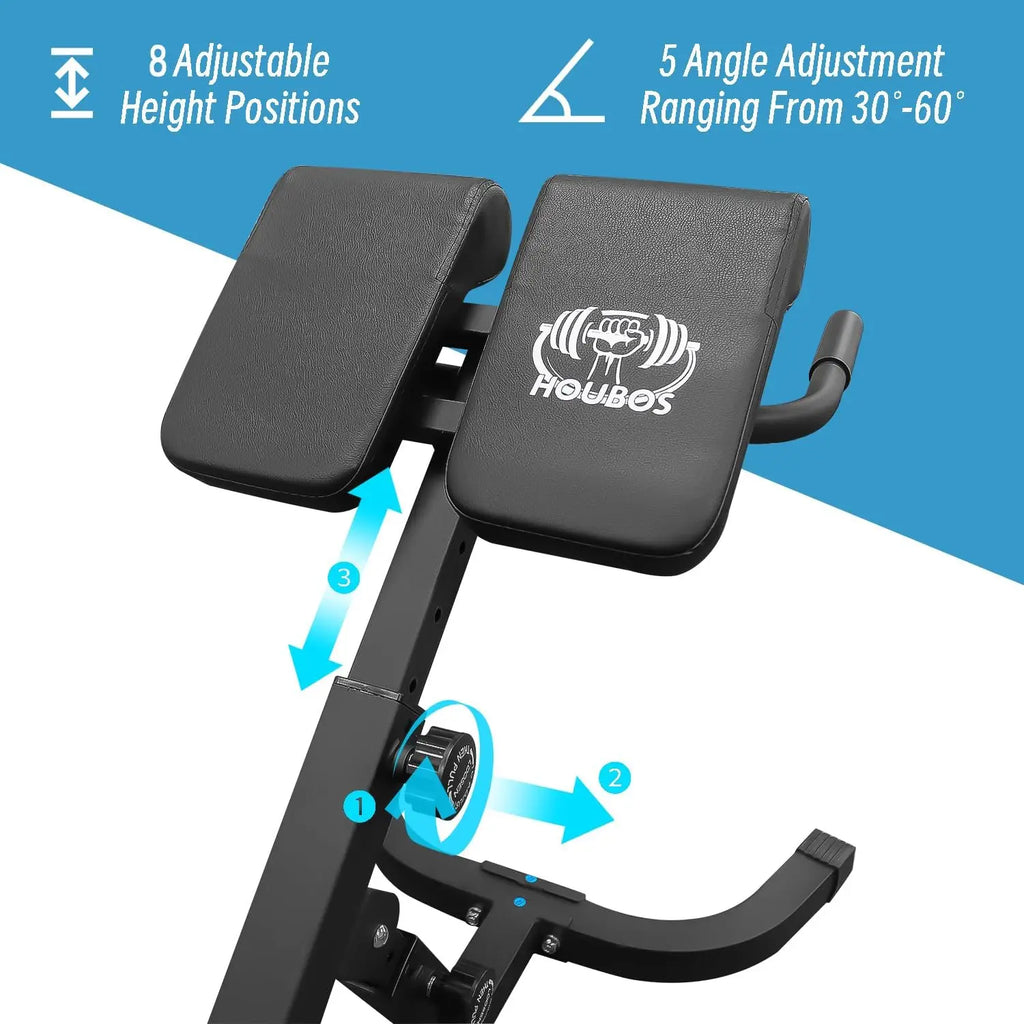 Hyper Back Extension Roman Chair Back Extension Bench Machine for Glute Hamstring and Lower Back Multi-Functional Bench for Full