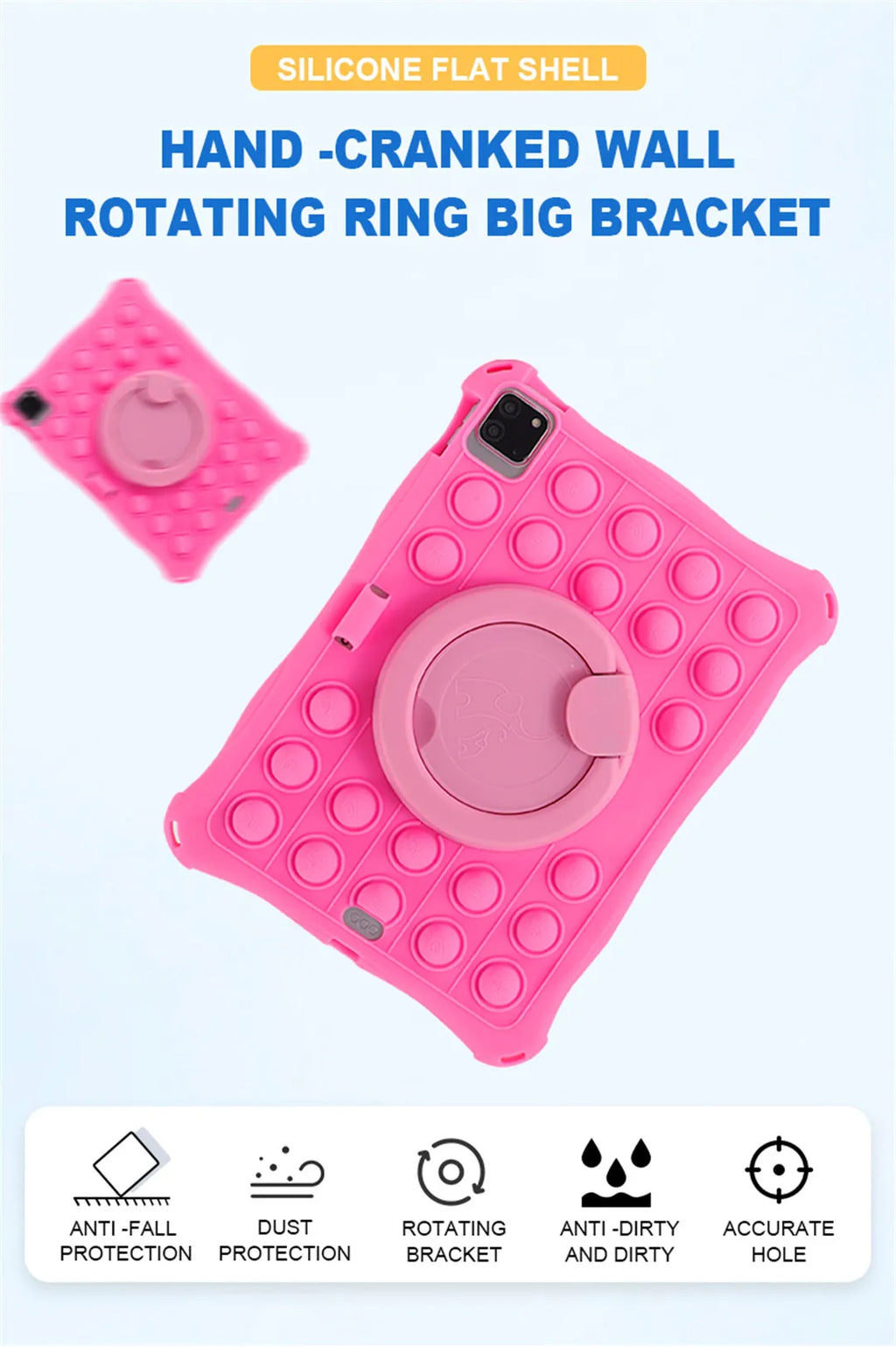 For iPad 10th Generation 2022 Case Soft Bubble Silicone Kids Cover For iPad 10 2022 Tablet 10.9 Inch Stand Case Shoulder Strap
