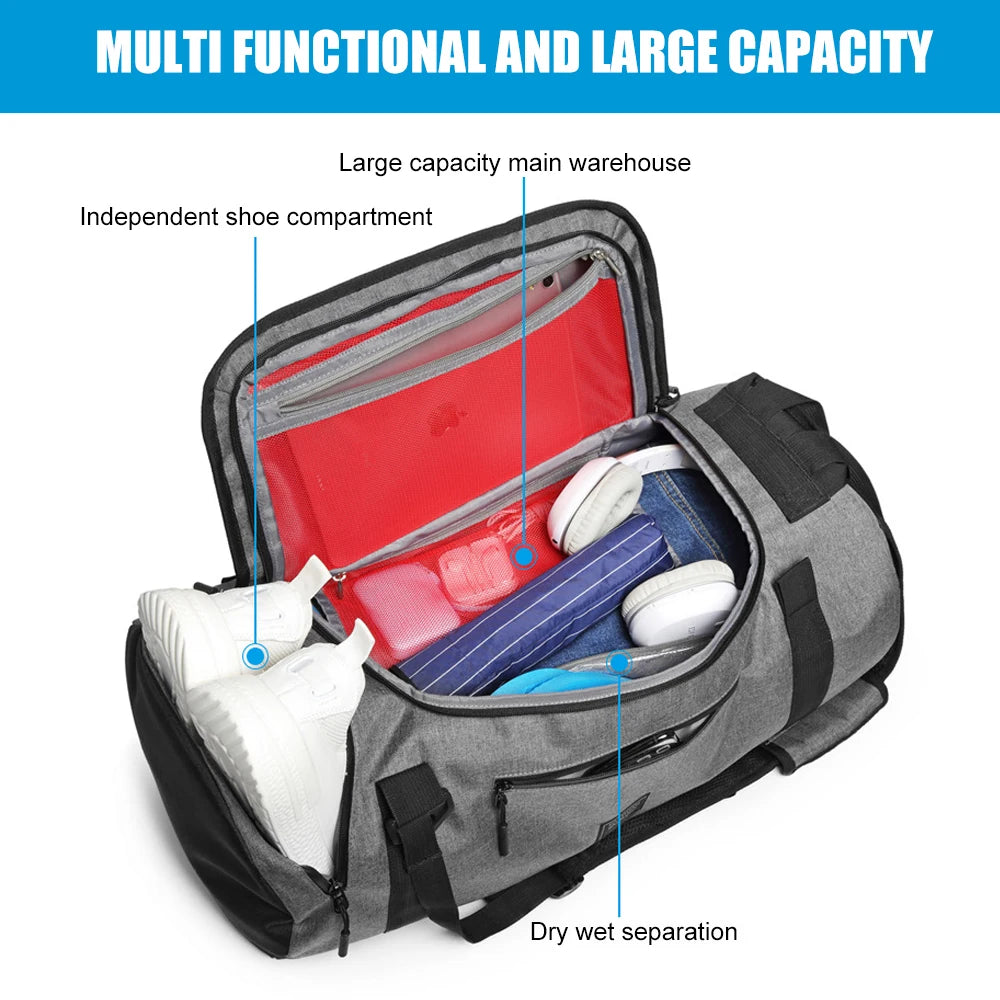 Gym Bags Large Gym Backpack Multiple Pockets Sport Duffle Bags with Shoe & Wet Compartment for Workout Travel Weekend Overnight